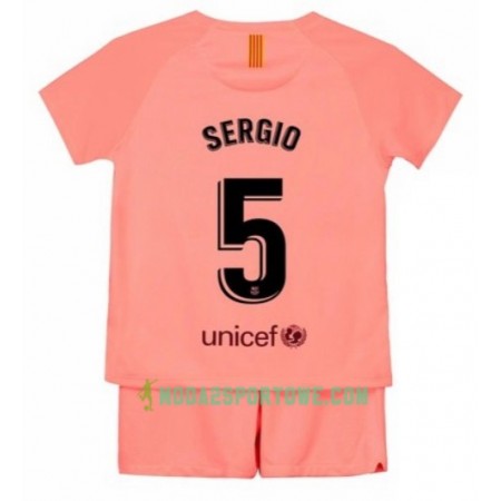 Koszulka FC Barcelona Sergio 5 Dziecięcy Trzeci Stroje Piłkarskie 2018/19 Krótki Rękaw